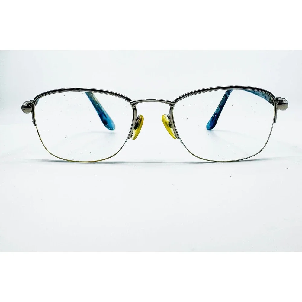 Kirkland Signature Eyeglasses Womens Silver Blue Madrona 51-19-135 Half Rim 51mm